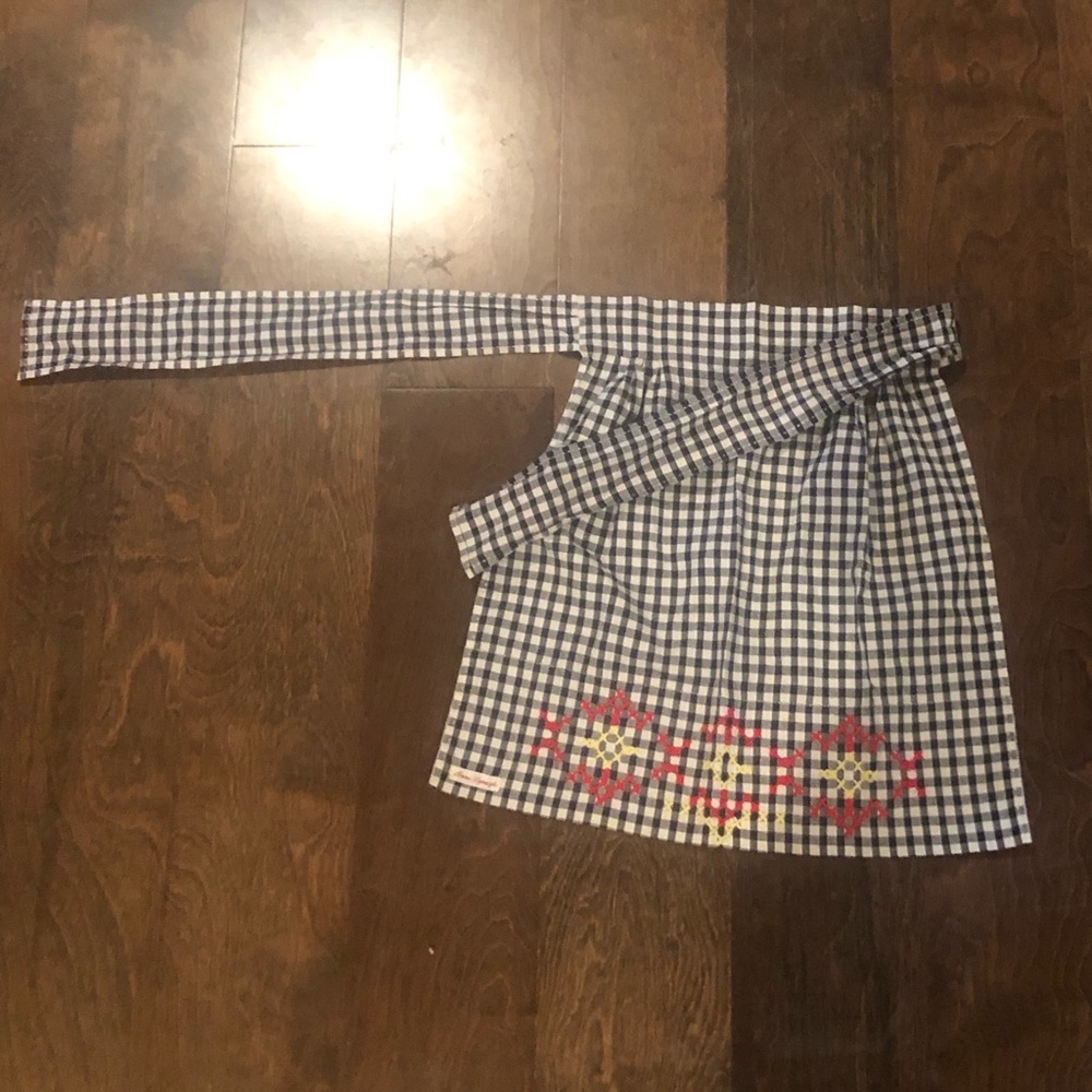 Handmade checkered kids apron